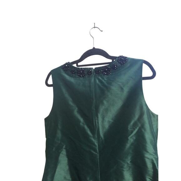 Talbots embellished top womens 12 dark green formal festive beaded shell classic - Picture 10 of 11